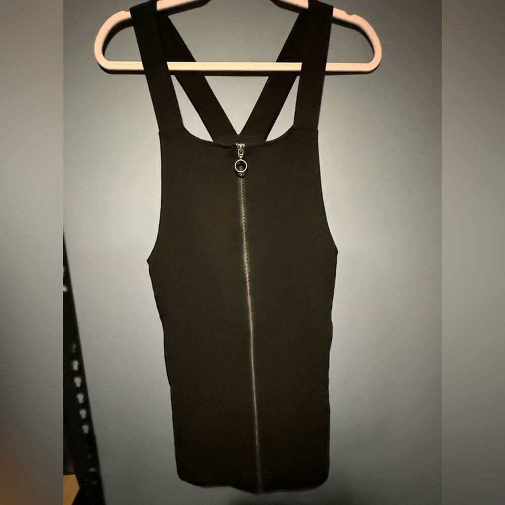 UEC Forever 21 Black Overall Zip Up Sleeveless Dress Size M
